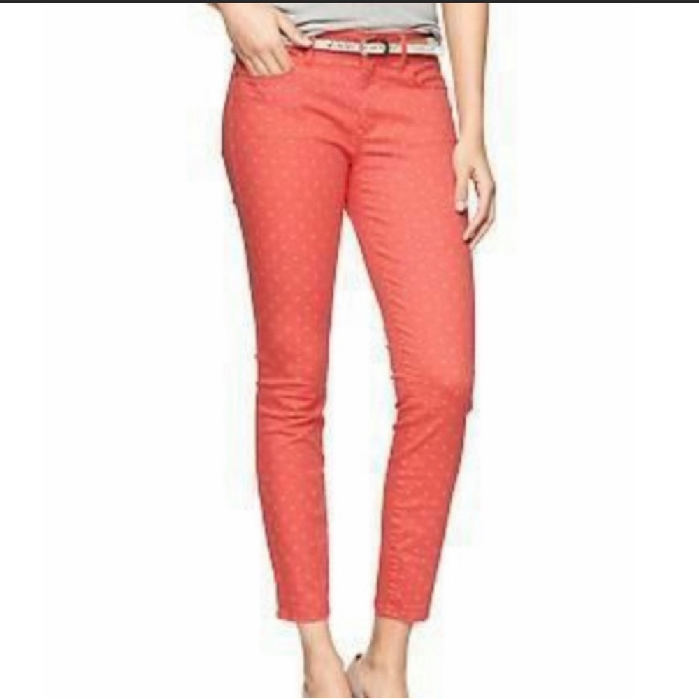 Gap 1969 Coral Polka Dotted Legging Jean